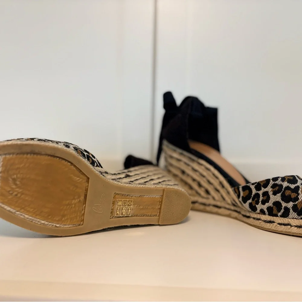 Castaner wedge espadrilles with animal print design, size 36